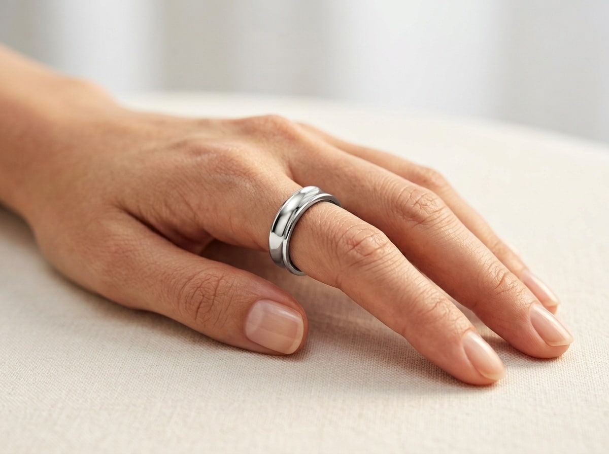 Samsung Galaxy Ring smart ring on a person's finger