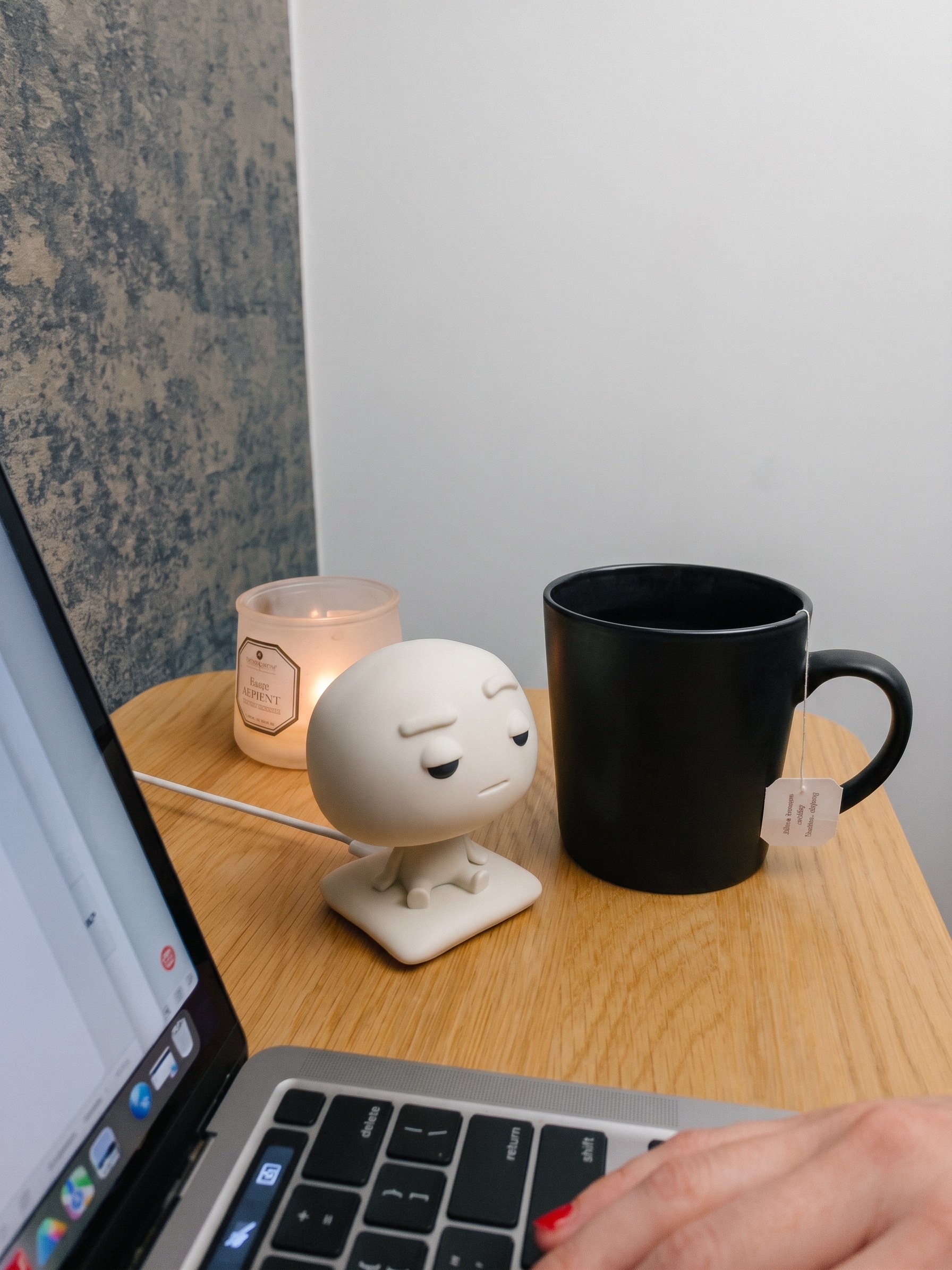 Someone working at their desk with Pixl Nub